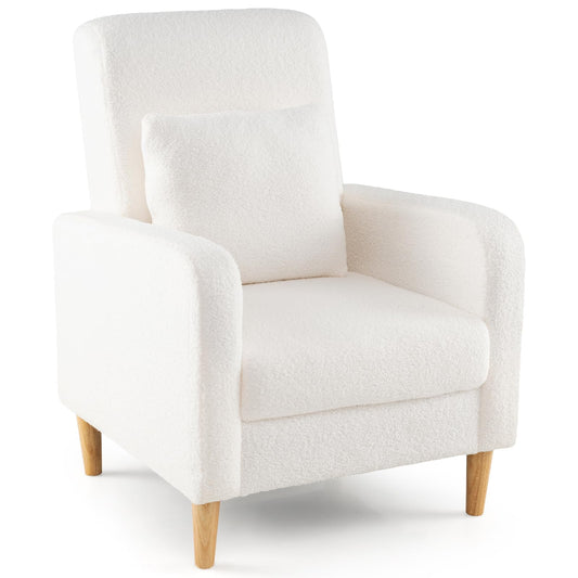 Modern Upholstered Sofa Chair with Lumbar Pillow for Living Room