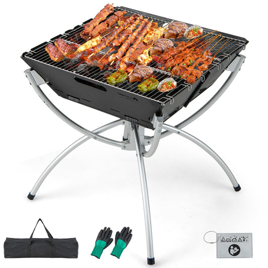 3-In-1 Stainless Steel Portable Campfire Grill with Cooking Grills
