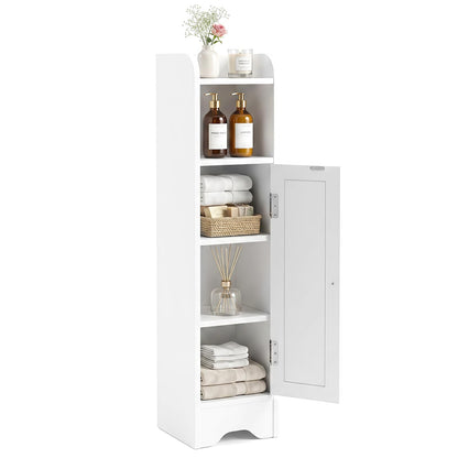 Freestanding Slim Storage Cupboard with Adjustable Shelves