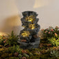 GiantexUK Outdoor Water Fountain, 5-Tier Rock Style Cascading Water Feature