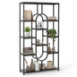 10-Tier Bookshelf, Industrial Etagere Bookcase with Open Storage Shelves