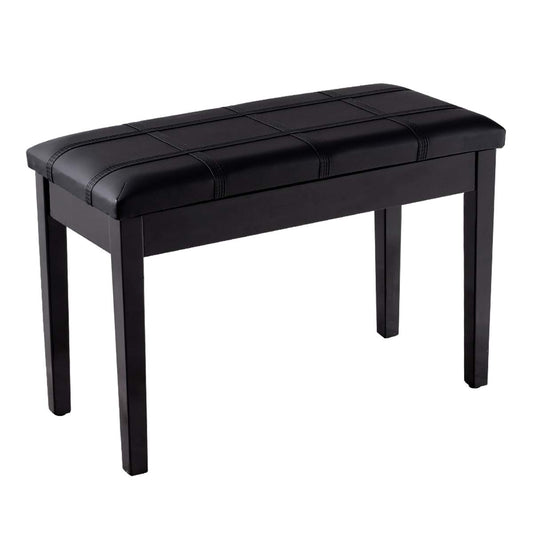 Wooden Duet Piano Bench with Padded Cushion and Music Storage