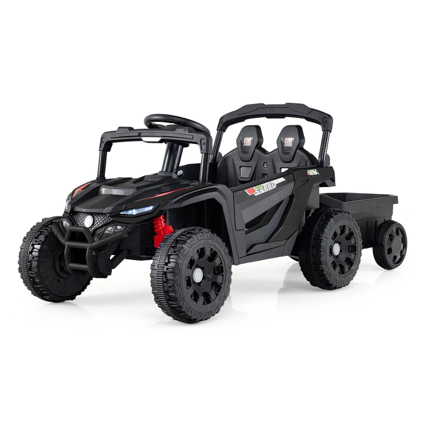 12V Battery Powered Ride On Kids Tractor with Detachable Trailer