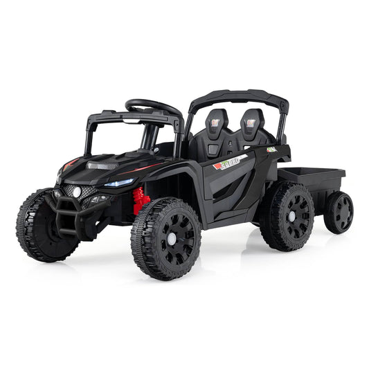 12V Battery Powered Ride On Kids Tractor with Detachable Trailer