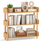 Sturdy Pine Wood, Elevated Guardrails, Free Standing Open Shelving Unit Plant Stand