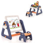 2-in-1 Kids Art Table & Easel with Rotatable & Removable Desktop