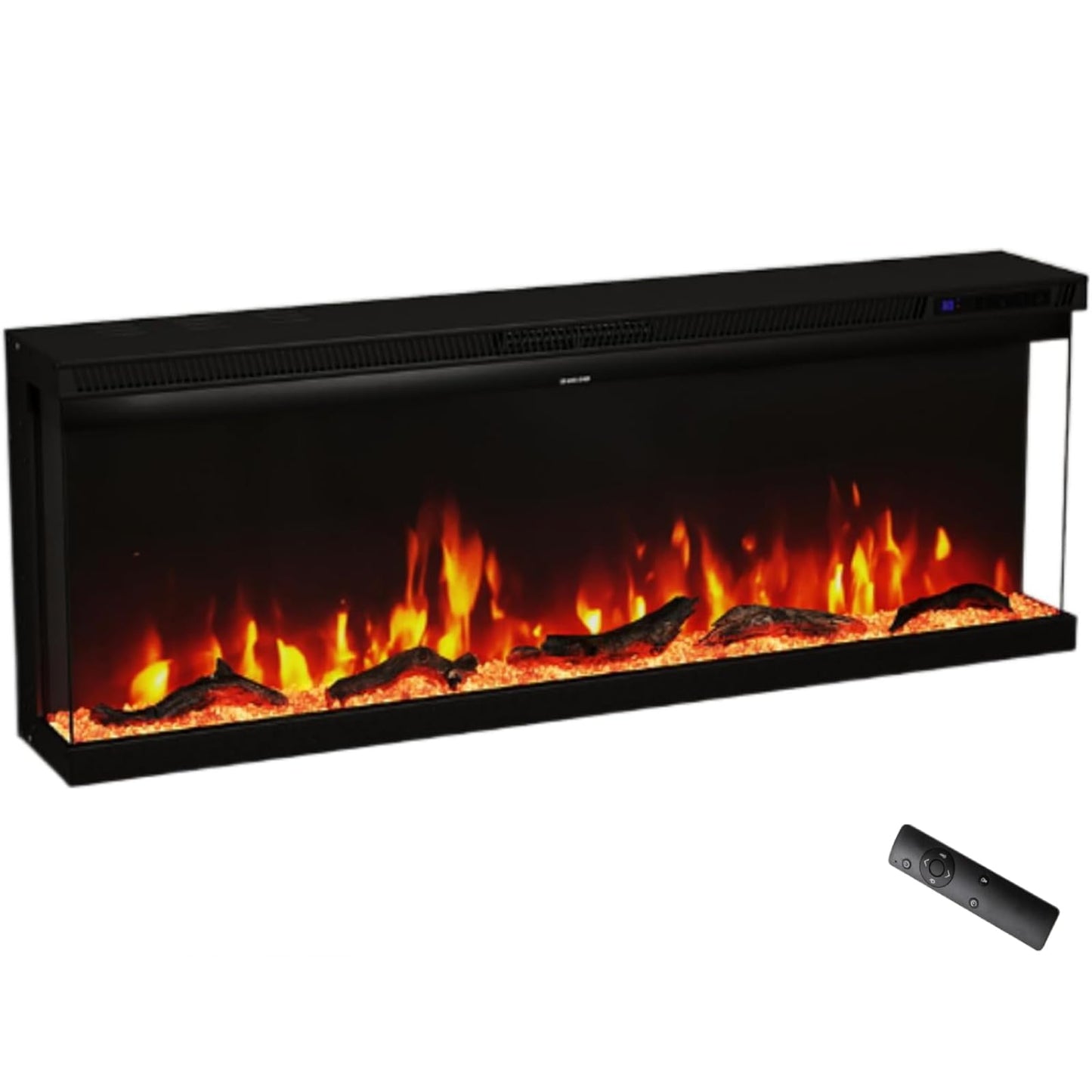 3 Sided Electric Fireplace 50 inch Recessed/Wall-Mounted/Freestanding Fire Place Heater