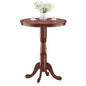 Wooden Pub Pedestal Dining Table with Stable Base and Spacious Tabletop