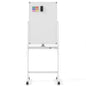 Double Sided Magnetic Whiteboard, Height Adjustable Mobile Dry Erase Board with Black Markers (90 x 60cm)
