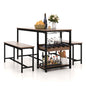 3PCS Dining Table and Benches Set