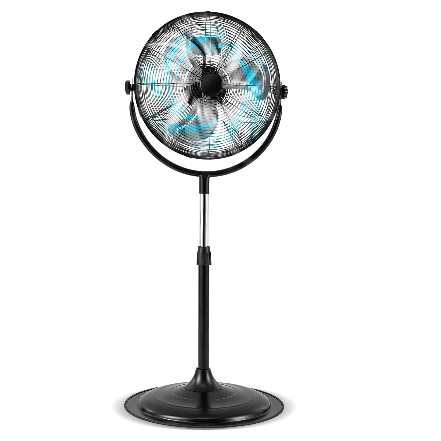 High Velocity Pedestal Fan Industrial Adjustable with 3 Speeds and 360° Tilt