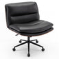 Armless Office Chair with Swivel Wheels & Curved Backrest for Home Office
