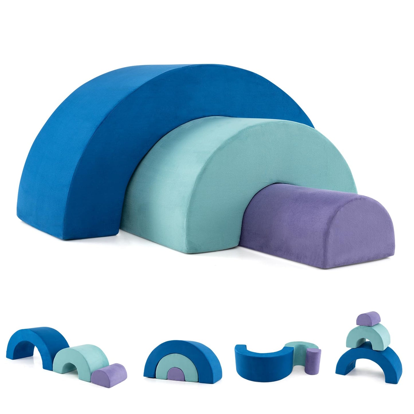 Rainbow Arc Climber Playset Foam Climbing Blocks Indoor Climb and Crawl Activity Play Set