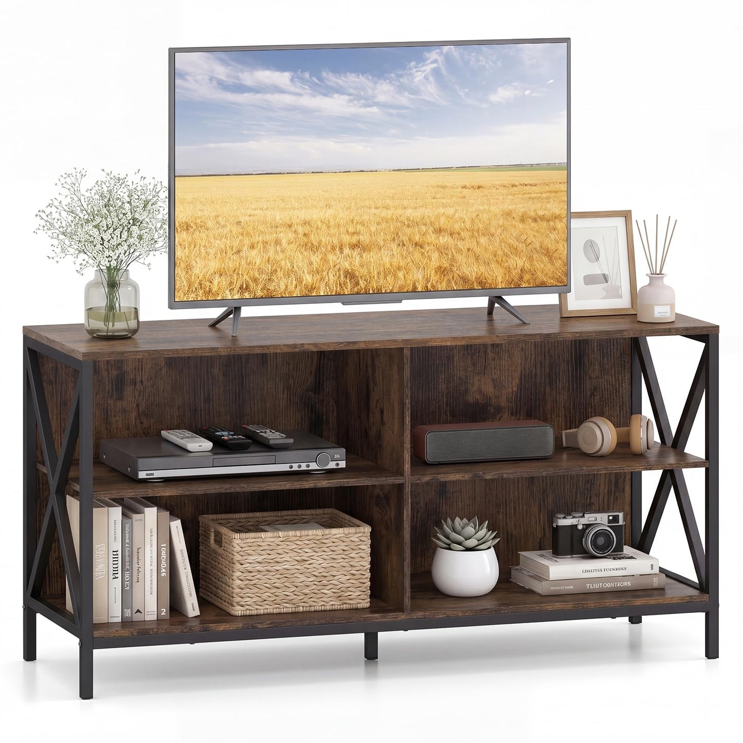 TV Unit for 55 Inch TVs, 120cm TV Stand Cabinet