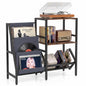 Record Player Stand with Vinyl Record Storage Shelf for 400+ Albums