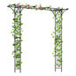 Flat Top Garden Arch with Trellises and Extended Roof for Climbing Plants