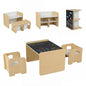 3 Pieces Kids Table and Chair Set with Chalkboard for Home