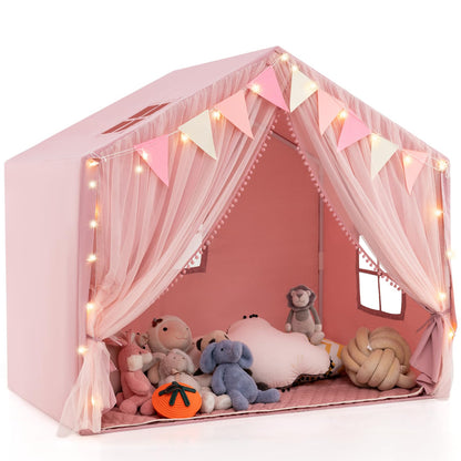 Kids Play Tent 3-4 Kids Large Play Tent House with Fabric and Screen Curtains