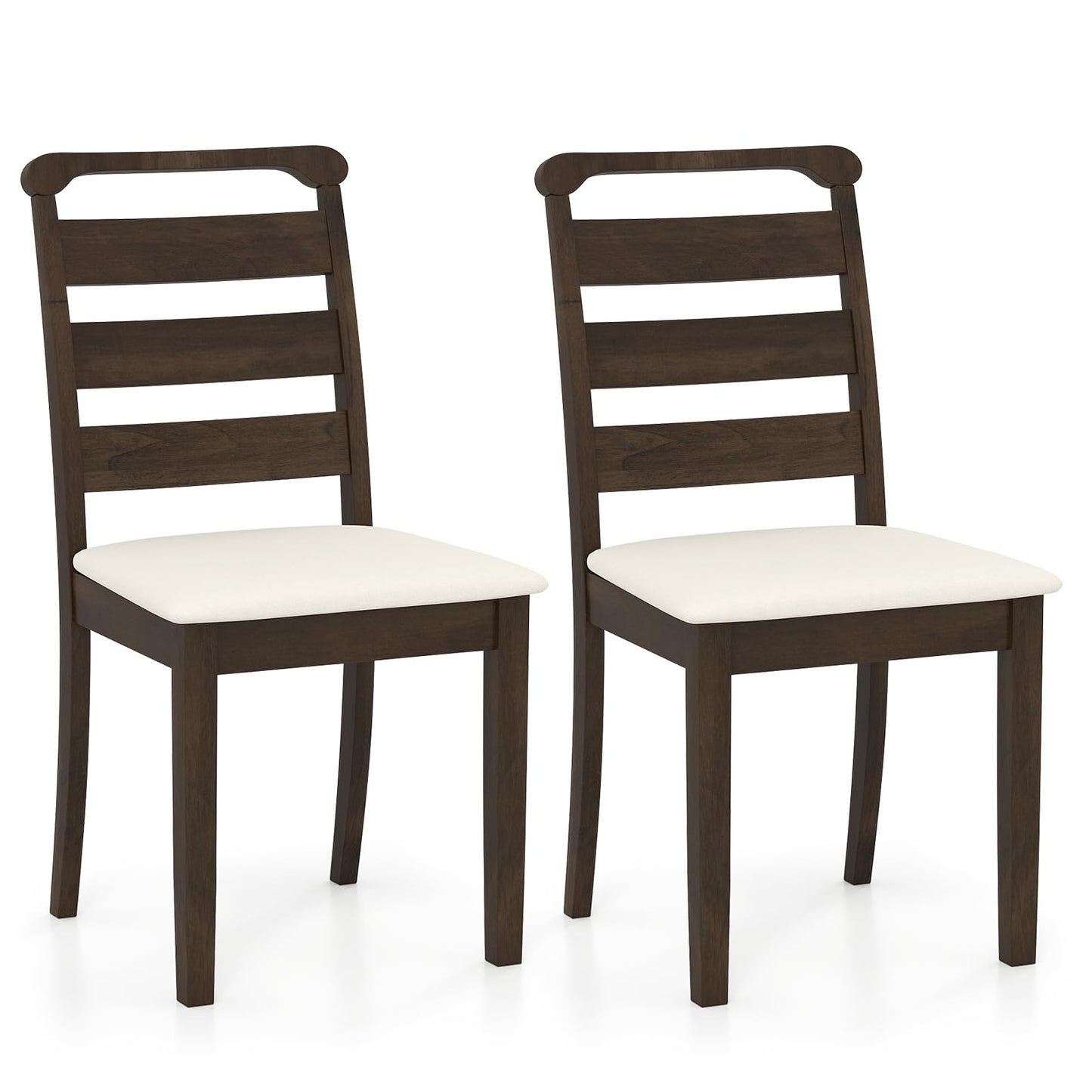 Modern Dining Chair Set of 2 Upholstered Farmhouse Chairs with Rubber Wood Frame