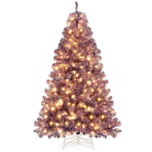 6 FT Artificial Xmas Tree with 688 Branch Tips and 250 Warm White LED Lights