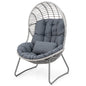 PE Wicker Egg Chair with Removable Seat and Back Cushion for Indoor Outdoor
