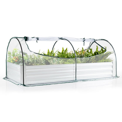 Raised Garden Bed with Greenhouse, Outdoor Elevated Planter Box