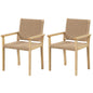 Wood Chair Set of 2 with Paper Rope Woven Seat