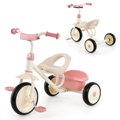 Kids Tricycle, Toddler Trike with Removable Storage Basket