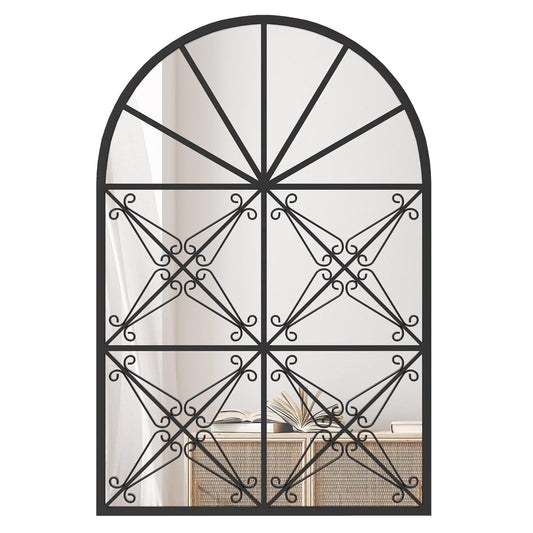 Arched Window Pane Decorative Mirror