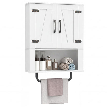 Bathroom Wall Cabinet Farmhouse Wall Mounted Organizer with 2 Barn Doors