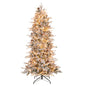 180 cm Artificial Xmas Tree with Flocked Branch Tips Natural Pine Cones Warm White Lights