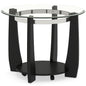 Tempered Glass Coffee Table, 2-Tier Round Cocktail Center Snack Tea Table