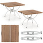 2 PCS Aluminum Foldable Picnic Table with Extendable Design