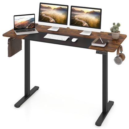 140x60 CM Electric Standing Desk with 3 Memory Heights & LED Panel for Home Office