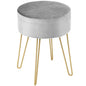 Round Velvet Stool with Hairpin Legs