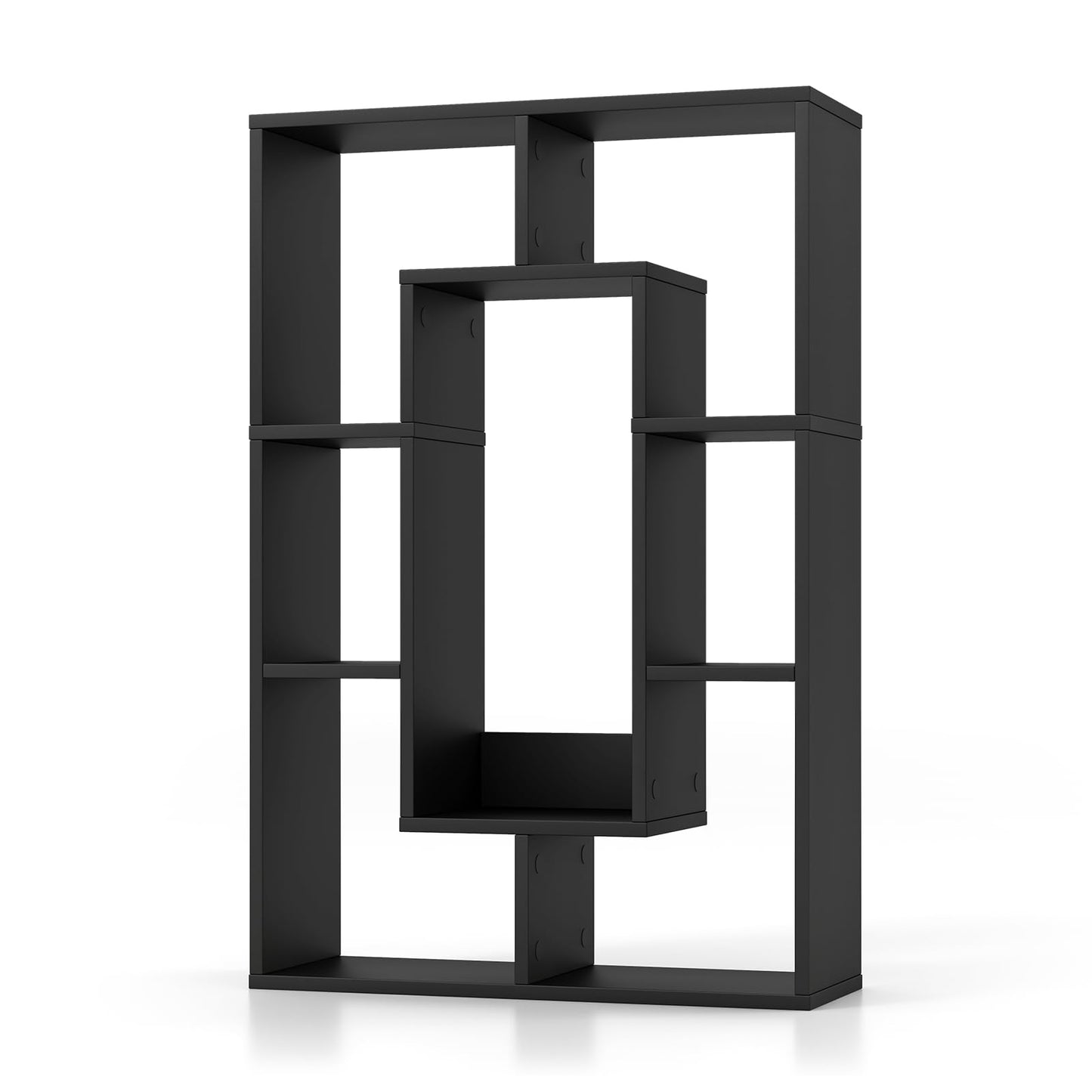 7-Cube Geometric Bookshelf Open Bookcase with Anti-Toppling Device