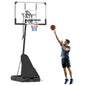2.45-3.05M Portable Basketball Hoop Height Adjustable with Shatterproof Backboard