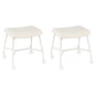 Rolling Makeup Vanity Stool Set of 2, Plush Accent Footrest