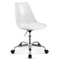 Clear Desk Chair Armless Rolling Acrylic Office Chair with Swivel Seat and PU Leather Cushion