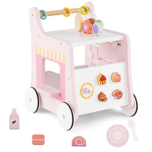 8 in 1 Toddler Push and Pull Learning Activity Center with Teaching Clock