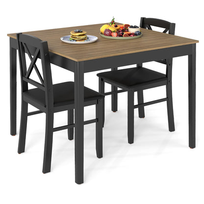 3 Piece Dining Table Set, Square Breakfast Kitchen Table and Chairs