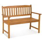 2-Person All-Weather Acacia Wood Patio Loveseat Park Bench Chair