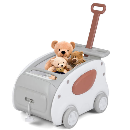 2 in 1 Toddler Toy Cart with Parent Handle