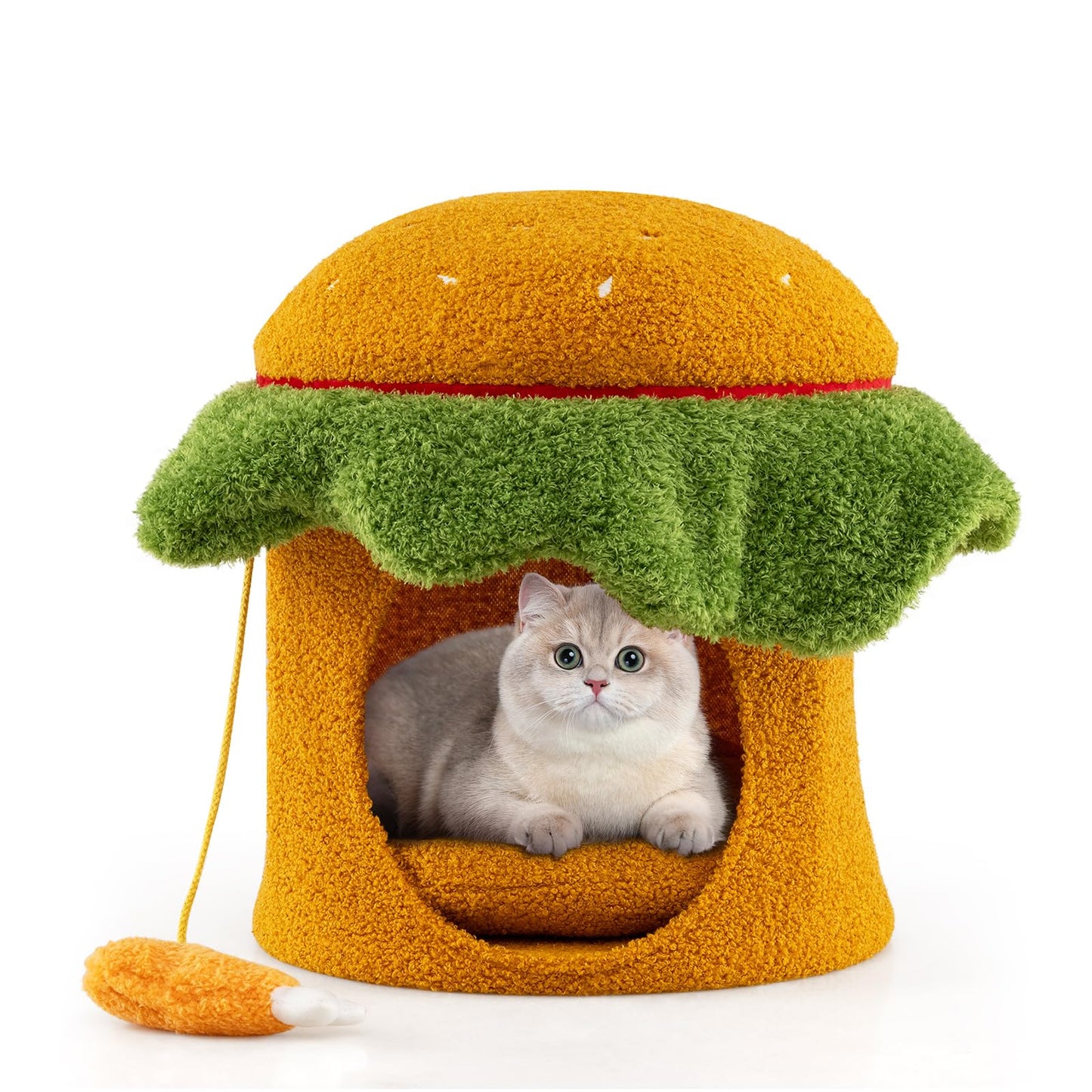 Cat House, Hamburger-Shaped Cats Cave Bed | Small Kitten Condo Furniture