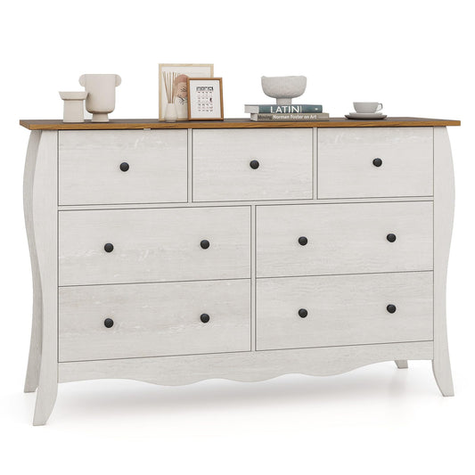 Farmhouse Dresser for Bedroom with 3 Folding Fabric Drawers