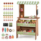 Wooden Kids Grocery Store Playset with Chalkboard | Indoor Outdoor Farm Market Stand