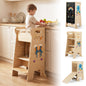 4-in-1 Toddler Tower with Chalkboard Slide and Montessori Games