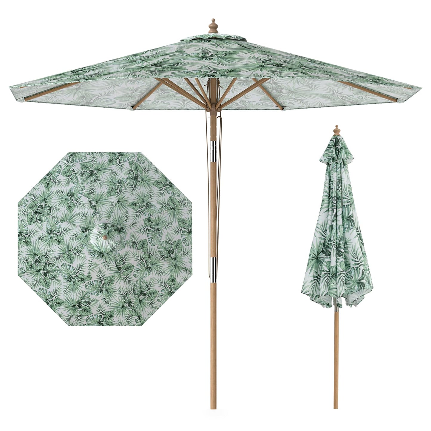 Garden Parasol, Outdoor Heavy Duty Umbrella with Push Button Tilt