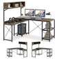 L-Shaped Computer Desk with Storage Hutch, 158 x 123 cm Reversible Study Writing Workstation