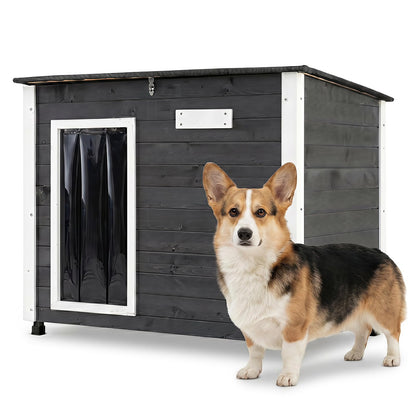 Wooden Dog House, Outdoor Weatherproof Pet Shelter